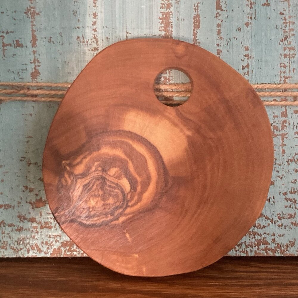 Olive Wood Rustic Natural Coaster Set of 6 with Holder Hand Made - Picture 9 of 16